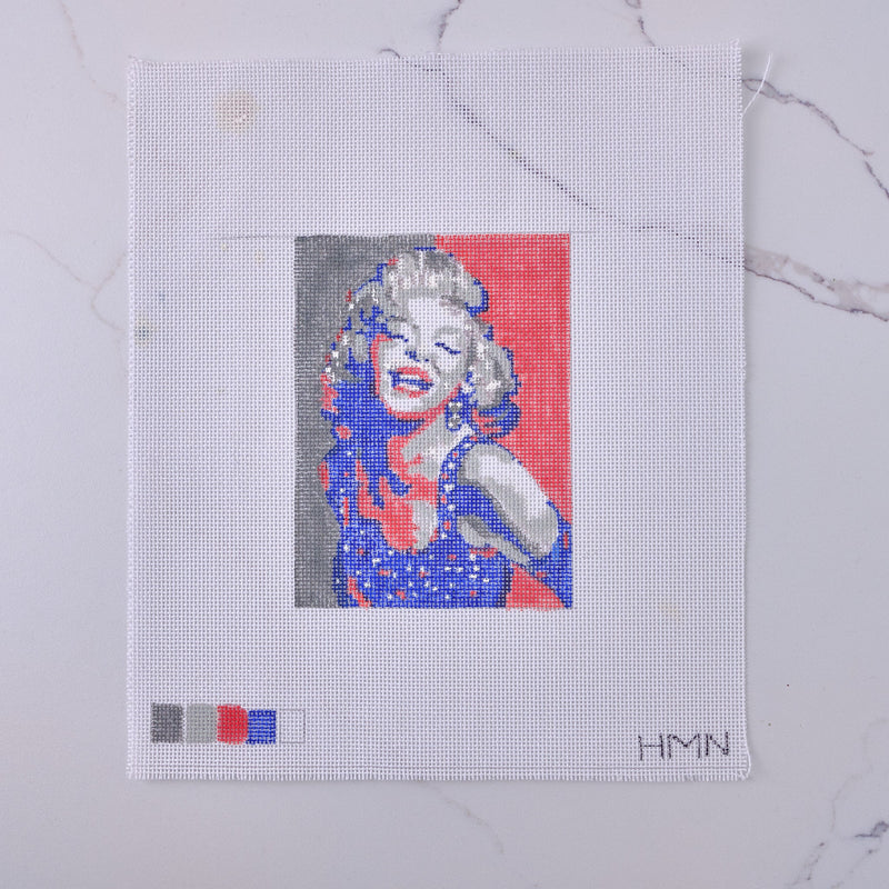 "Marilyn 2" - Hand Painted Needlepoint Canvas - HM Nabavian