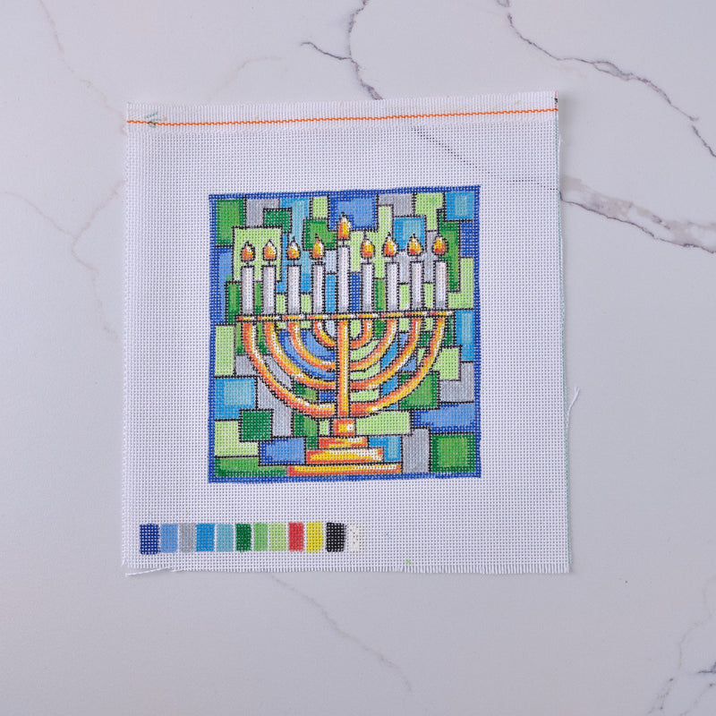 "Menorah" - Hand Painted Needlepoint Canvas - HM Nabavian