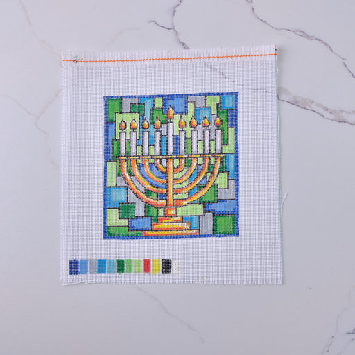 "Menorah" - Hand Painted Needlepoint Canvas - HM Nabavian