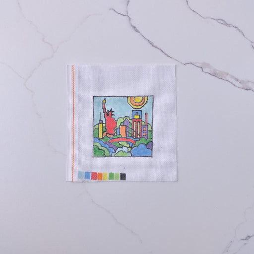 "New York in Color" - Hand Painted Needlepoint Canvas - HM Nabavian