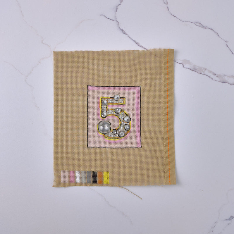 "No.5" - Hand Painted Needlepoint Canvas - HM Nabavian