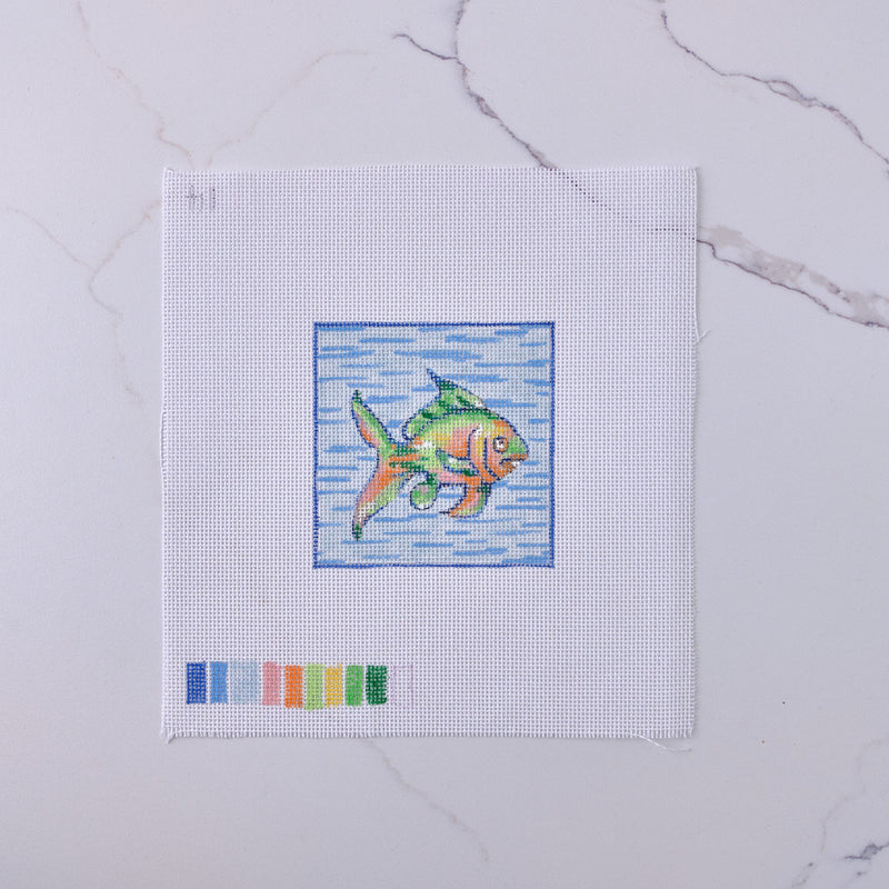 "Ocean Fish" - Hand Painted Needlepoint Canvas - HM Nabavian
