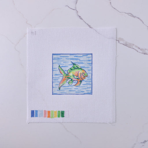 "Ocean Fish" - Hand Painted Needlepoint Canvas - HM Nabavian