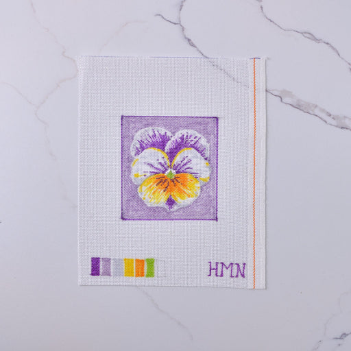 "Pansies C" - Hand Painted Needlepoint Canvas - HM Nabavian