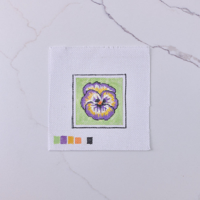 "Pansies" - Hand Painted Needlepoint Canvas - HM Nabavian