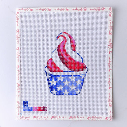 "Patriotic Ice Cream" - Hand Painted Needlepoint Canvas - HM Nabavian