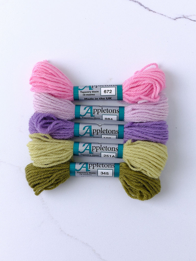 Petal & Moss - Appletons Wool Crewel 2 Ply Skein Bundle - HM Nabavian