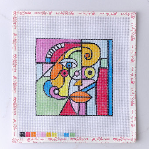 "Picasso Girl" - Hand Painted Needlepoint Canvas - HM Nabavian