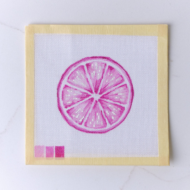 "Pink Citrus" - Hand Painted Needlepoint Canvas - HM Nabavian