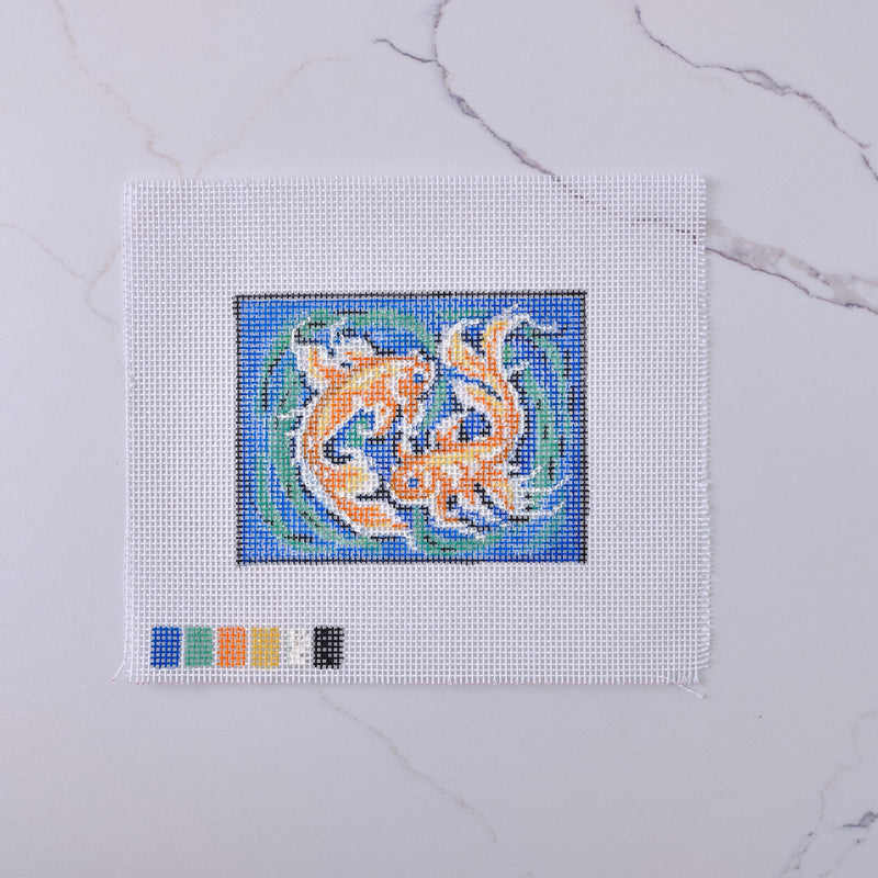 "Pisces" - Hand Painted Needlepoint Canvas - HM Nabavian