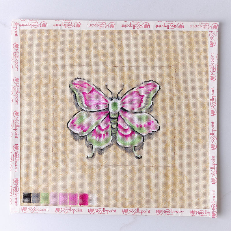 "Pretty Moth" - Hand Painted Needlepoint Canvas - HM Nabavian
