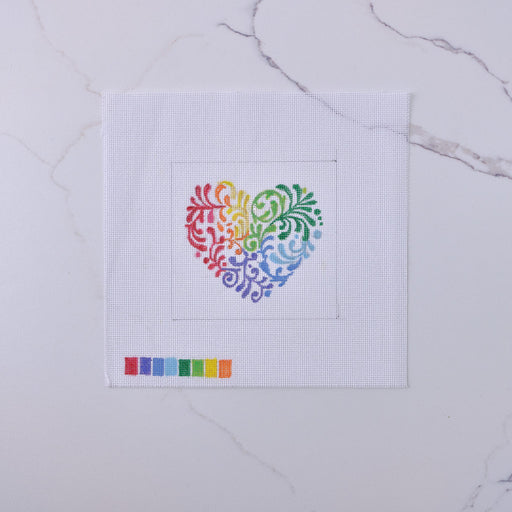 "Pride Heart" - Hand Painted Needlepoint Canvas - HM Nabavian