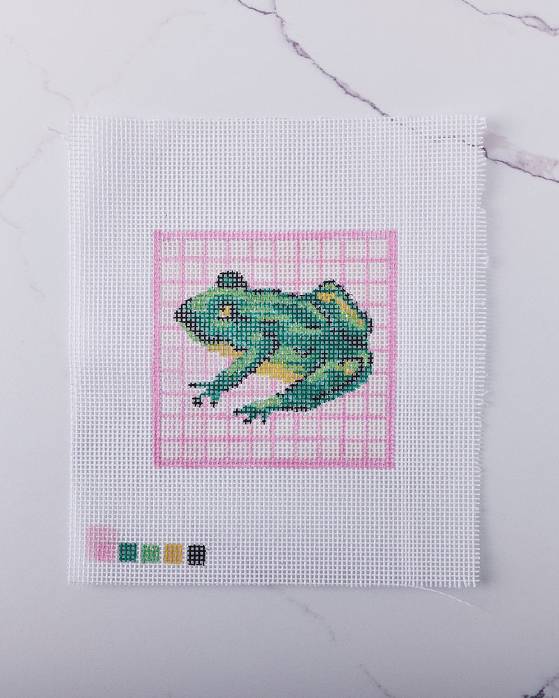 "Prince Frog" - Hand Painted Needlepoint Canvas - HM Nabavian
