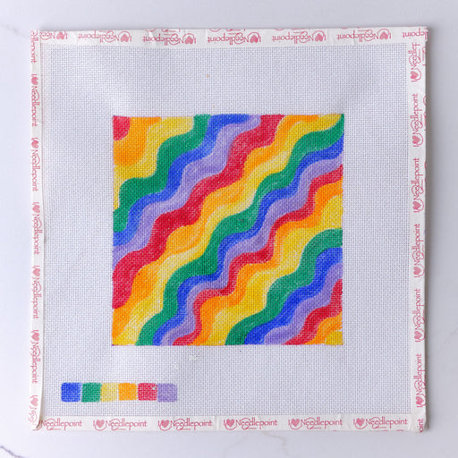 "Rainbow Wave" - Hand Painted Needlepoint Canvas - HM Nabavian