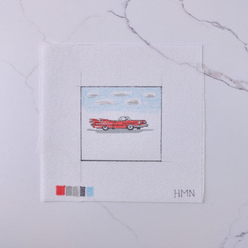 "Red Tail Fins" - Hand Painted Needlepoint Canvas - HM Nabavian