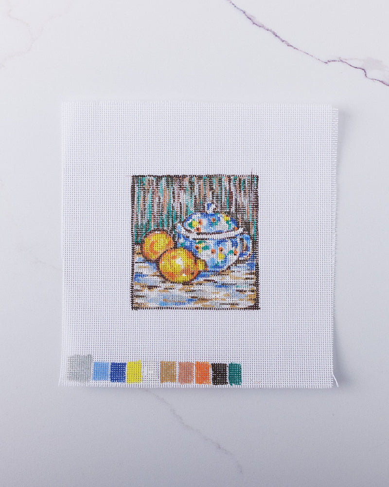 "Renoir Lemons" - Hand Painted Needlepoint Canvas - HM Nabavian