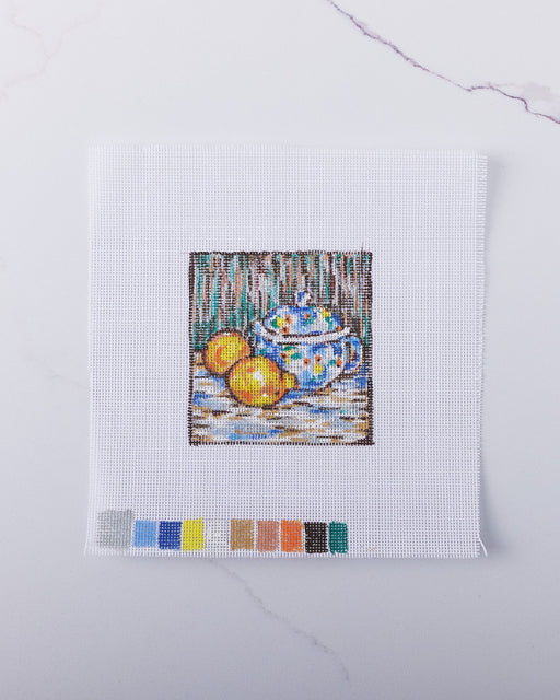"Renoir Lemons" - Hand Painted Needlepoint Canvas - HM Nabavian