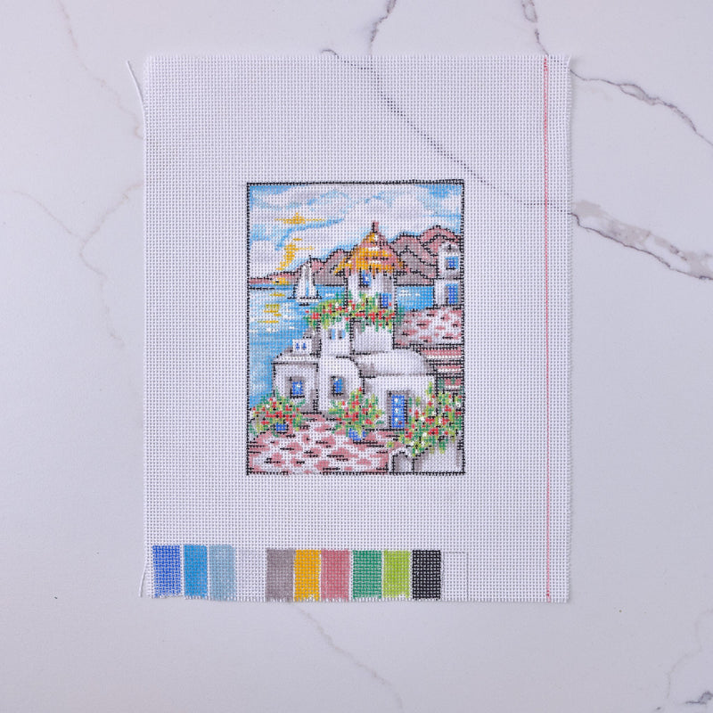 "Santorini" - Hand Painted Needlepoint Canvas - HM Nabavian