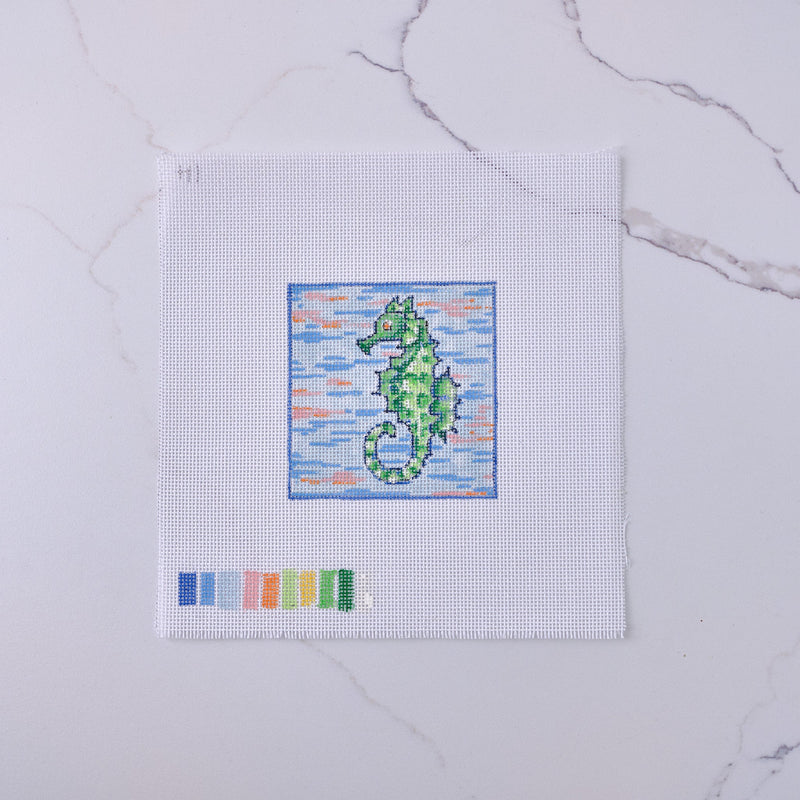 "Sea Horse" - Hand Painted Needlepoint Canvas - HM Nabavian