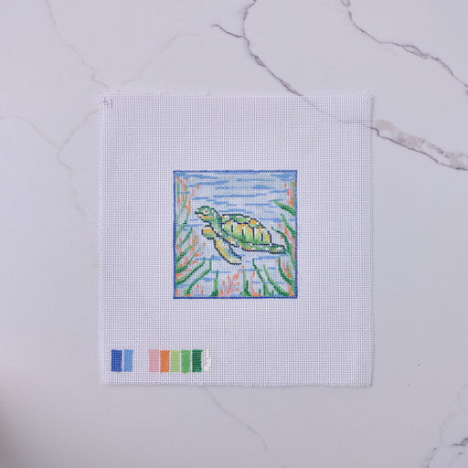 "Sea Turtle" - Hand Painted Needlepoint Canvas - HM Nabavian