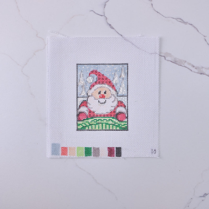 "Smiling Santa" - Hand Painted Needlepoint Canvas - HM Nabavian