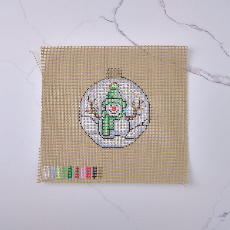 "Snow - Man Ornament" - Hand Painted Needlepoint Canvas - HM Nabavian
