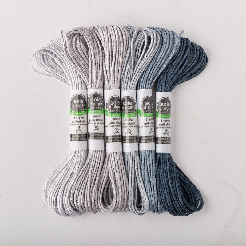 Soie d’Alger Embroidery Silk – "Bleu Gien" Shades 1731–1736 | Au Ver à Soie - HM Nabavian