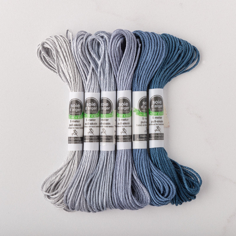 Soie d’Alger Embroidery Silk – "Bleu Henri II" Shades 1711–1716 | Au Ver à Soie - HM Nabavian