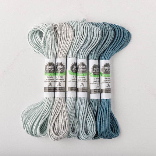 Soie d’Alger Embroidery Silk – "Bleu Louis XV" Shades 5381–5386 | Au Ver à Soie - HM Nabavian