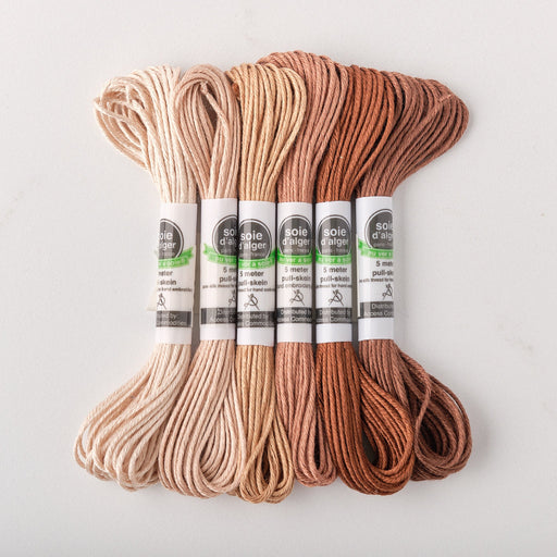 Soie d’Alger Embroidery Silk – "Gris Ramier" Shades 4111–4116 | Au Ver à Soie - HM Nabavian