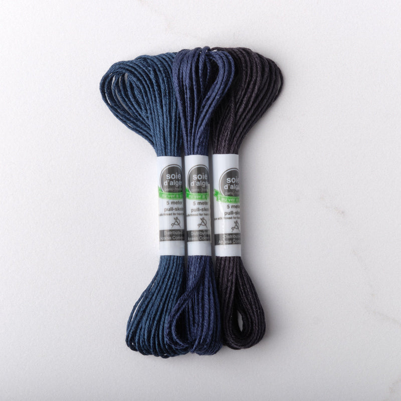 Soie d’Alger Embroidery Silk – Indigo Shades 161–165 | Au Ver à Soie - HM Nabavian