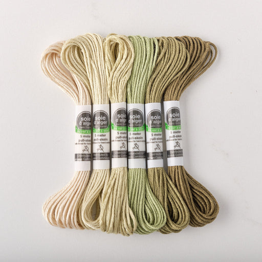 Soie d’Alger Embroidery Silk – "Iris Vert" Shades 3711–3716 | Au Ver à Soie - HM Nabavian