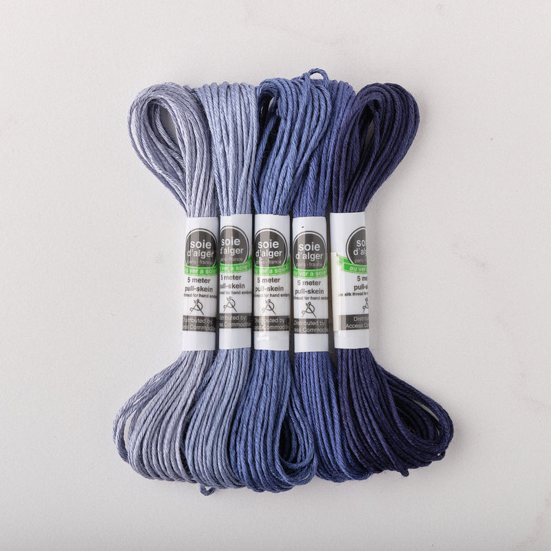 Soie d’Alger Embroidery Silk – "Marine" Shades 1421–1426 | Au Ver à Soie - HM Nabavian