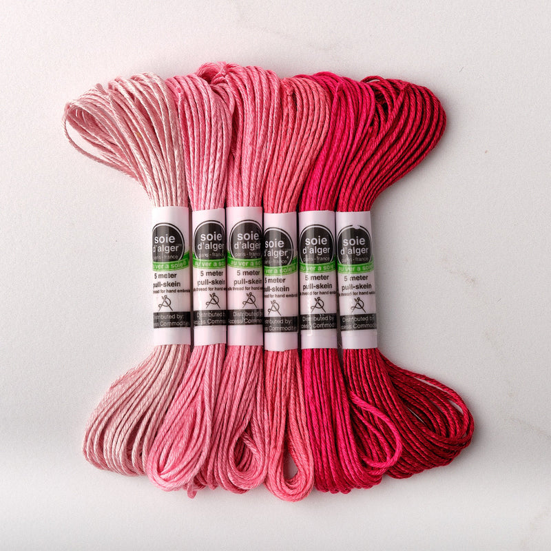 Soie d’Alger Embroidery Silk – "Rose Fin" Shades 1021–1026 | Au Ver à Soie - HM Nabavian