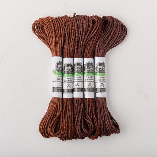 Soie d’Alger Embroidery Silk – "Tabac" Shades 4131–4136 | Au Ver à Soie - HM Nabavian