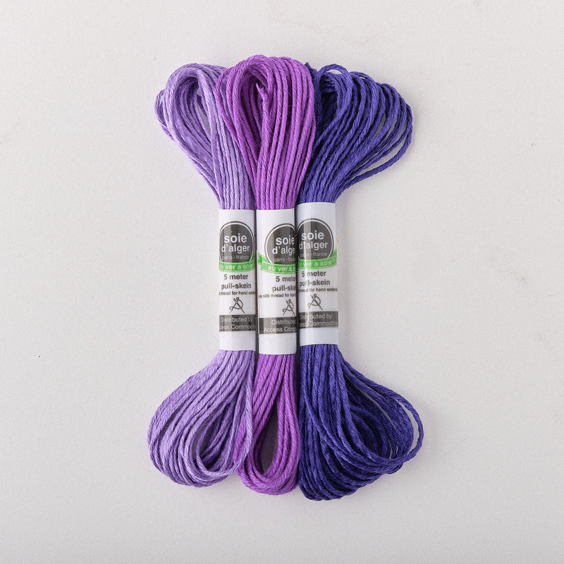 Soie d’Alger Embroidery Silk – "Violet" Shades 1334–1336 | Au Ver à Soie - HM Nabavian