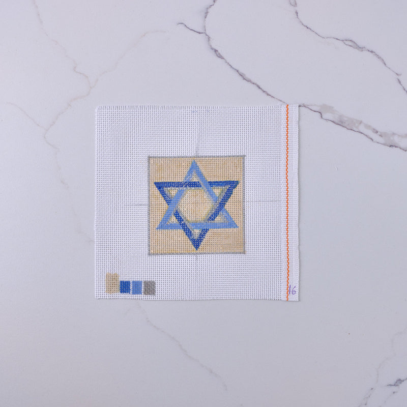 "Star of David" - Hand Painted Needlepoint Canvas - HM Nabavian
