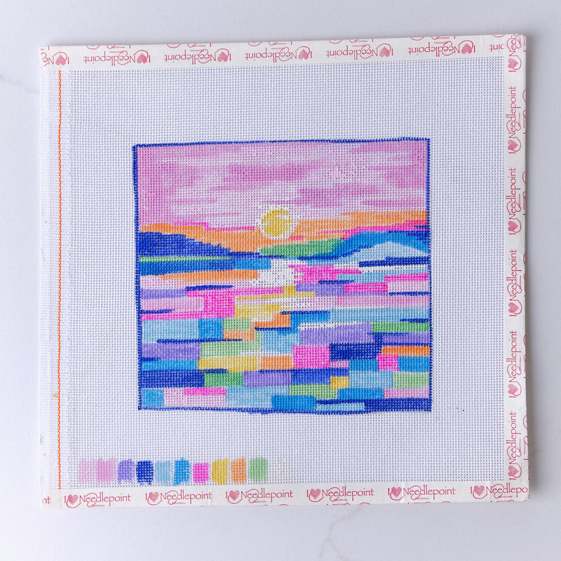 "Sundown Beauty" - Hand Painted Needlepoint Canvas - HM Nabavian
