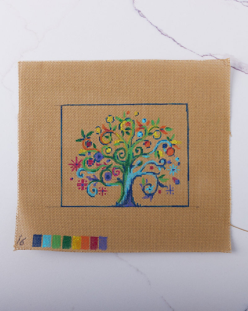 "Tree of Colors" - Hand Painted Needlepoint Canvas - HM Nabavian