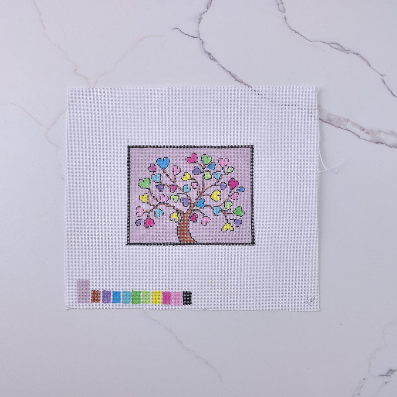 "Tree of Hearts" - Hand Painted Needlepoint Canvas - HM Nabavian