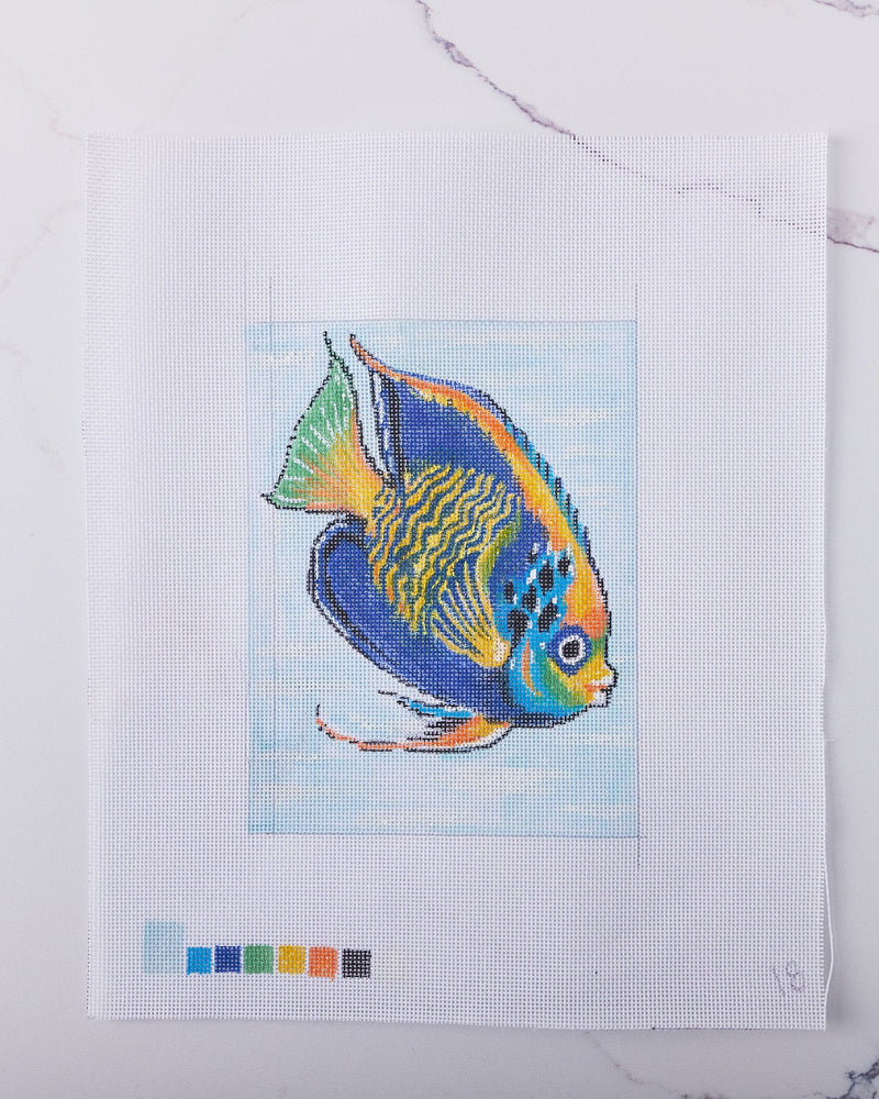 "Tropical Fish" - Hand Painted Needlepoint Canvas - HM Nabavian