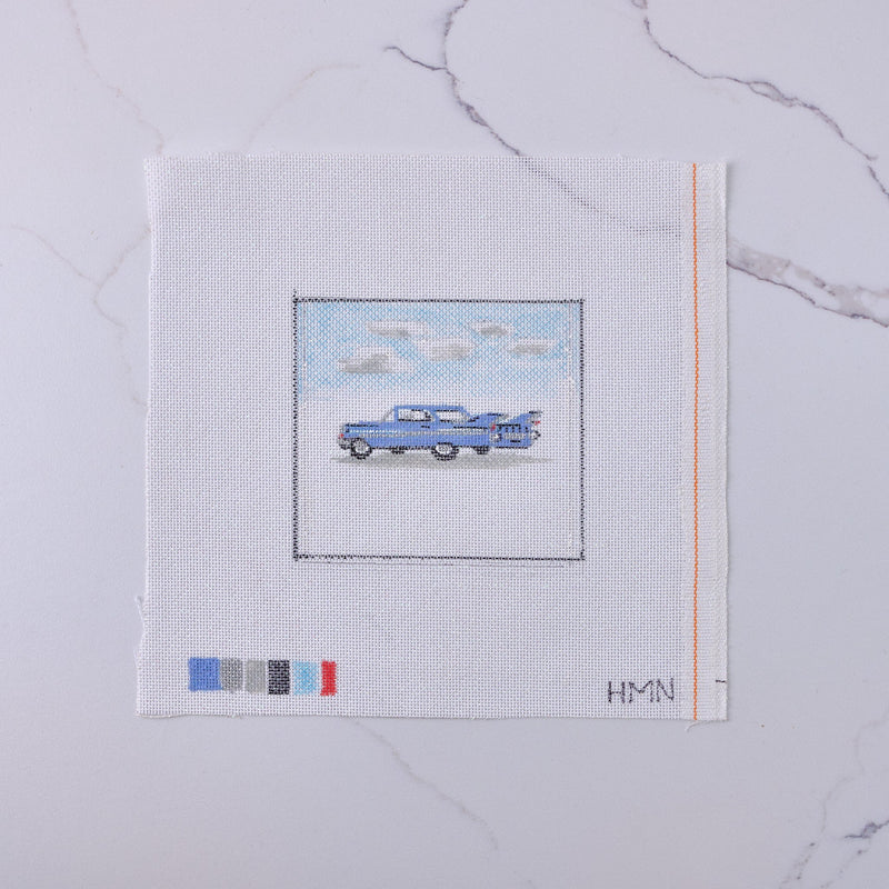 "Violet Tail Fins" - Hand Painted Needlepoint Canvas - HM Nabavian