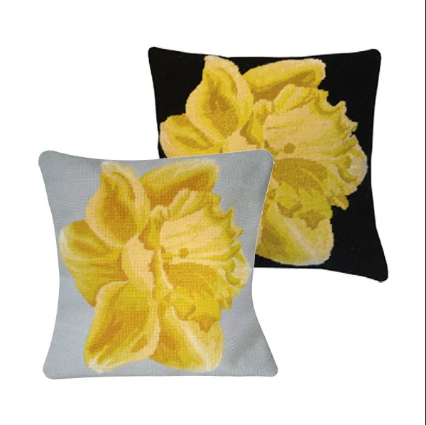 Flanders Needlepoint Kits - Welsh Daffodil (Black) - HM Nabavian