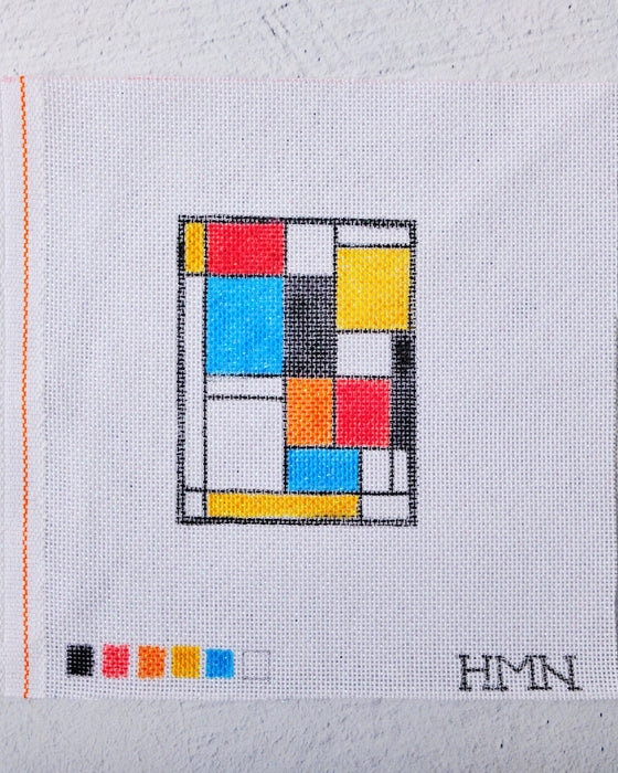 Piet Mondrian Inspired Hand Painted Needlepoint Canvas - HM Nabavian