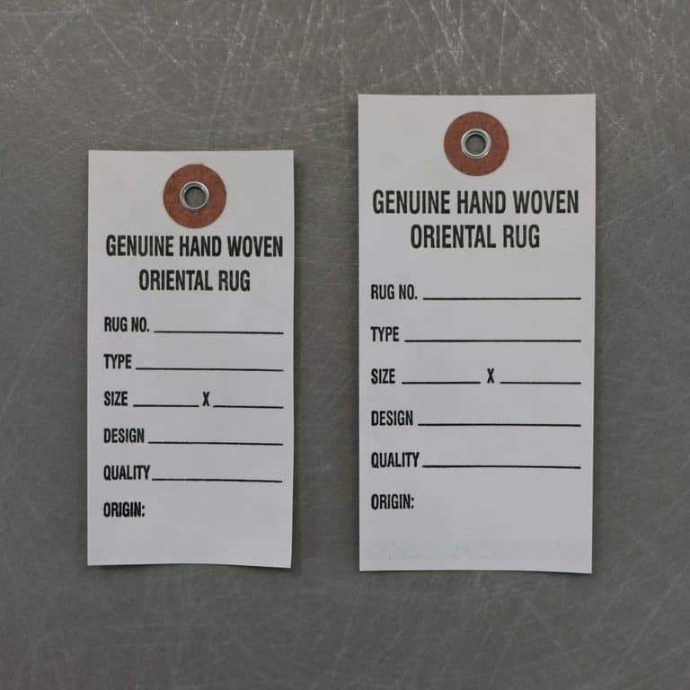 Rug Product Tags, Labels, and Tagging Tools