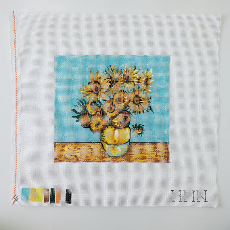 Van Gogh Sunflowers - Hand Painted Needlepoint Canvas - HM Nabavian