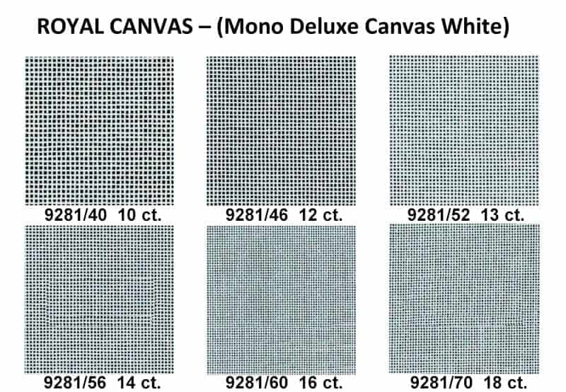 White 13 ct. - Zweigart (Royal Canvas) Mono Deluxe Canvas *Sold by the foot*